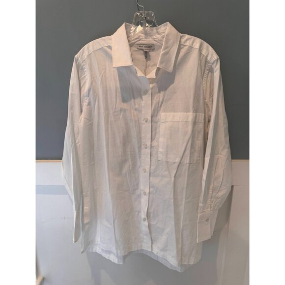 NWT Free Assembly White Cotton Button Down Tunic Shirt Womens Size Medium - Picture 2 of 9